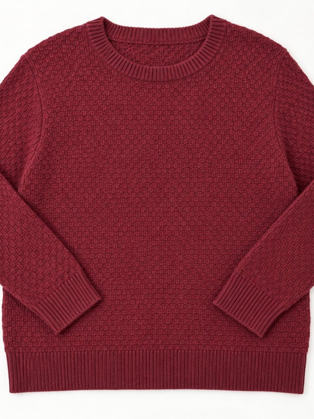 BloomChic 18/20 Burgundy Textured Knit V-Neck Sweater Plus Size 2X